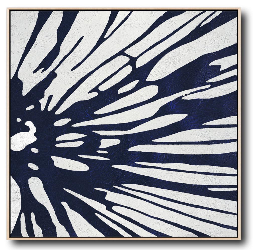 Navy Blue Minimalist Painting #NV281A - Click Image to Close